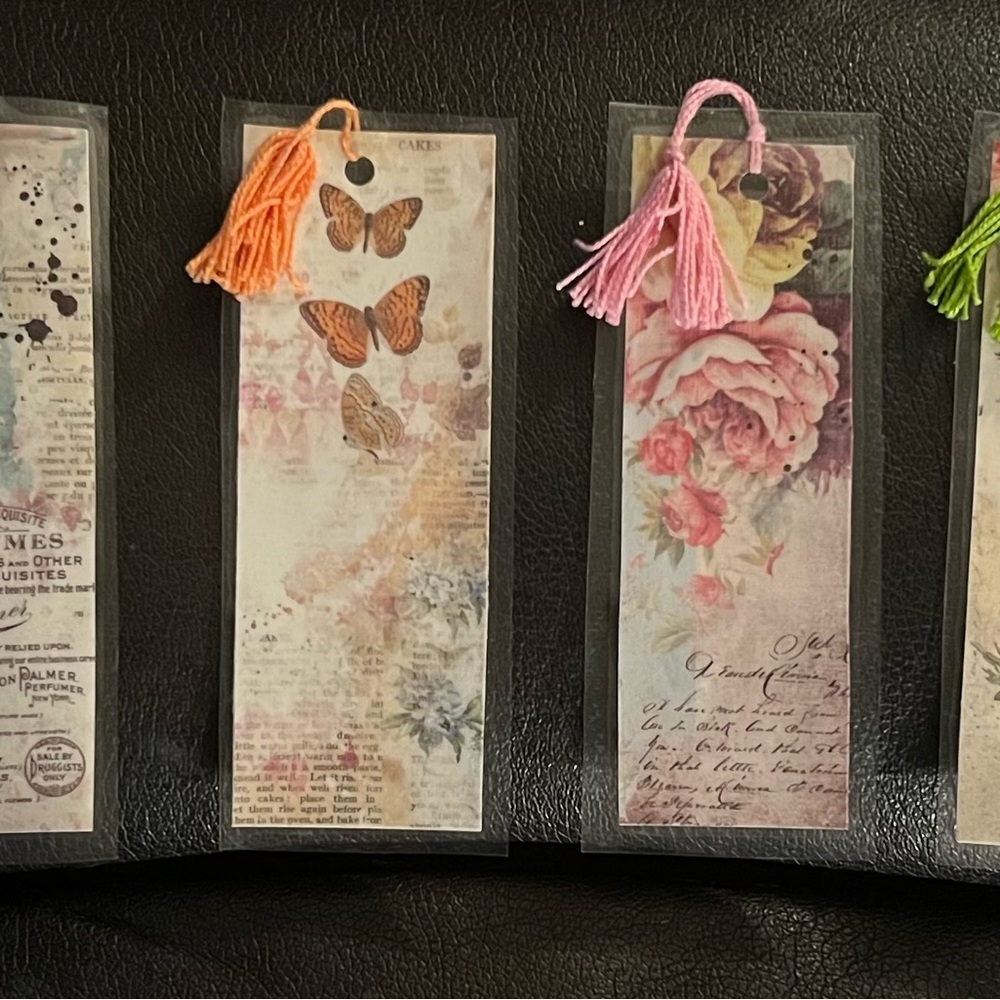 Floral Bookmarks with Tassels